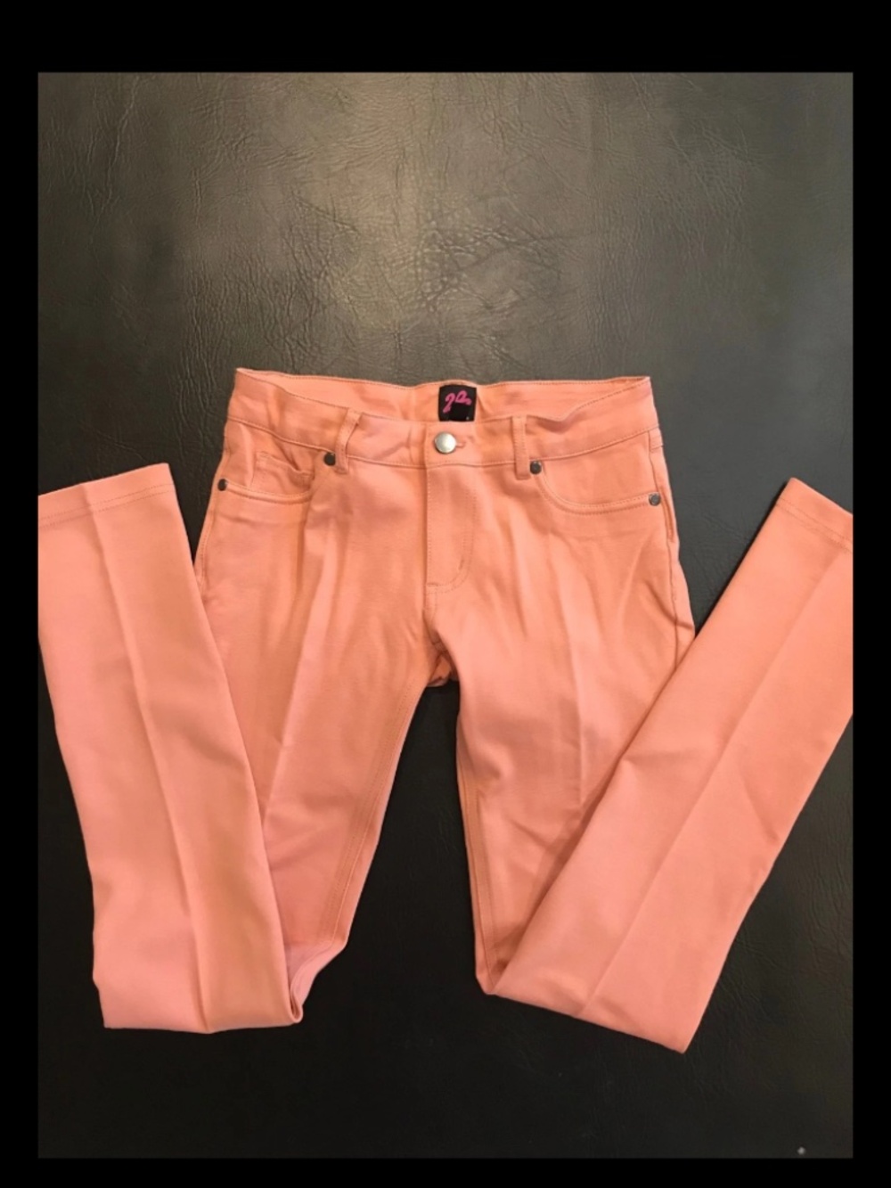 NWT Bebe 2b coral Orange pink skinny straight leg Stretchy pants